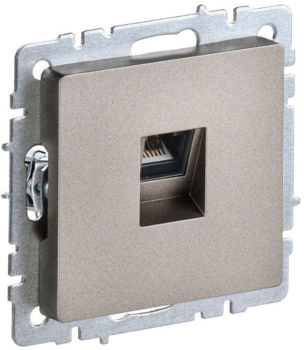 Изображение Розетка компьютерная СП RJ45 кат.5E BRITE РК10-БрШ шампань IEK BR-K10-1-K37