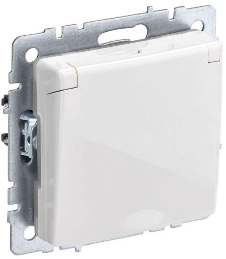Изображение Розетка BRITE РСбш10-3-44-БрБ 16А IP44 с заземл. защ. шторки с крышкой бел. IEK BR-R16-16-44-K01