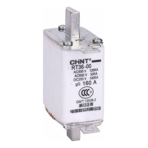 Изображение Вставка плавкая предохранителя RT36-00-160 габарит 00 50А CHINT 521345