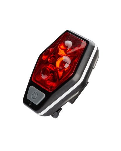 Изображение Фонарь велосипедный задний 4REDLED 2xAAA корпус ABS-пластик держатель-крепление зажим на корпусе КОСМОС KOC401B