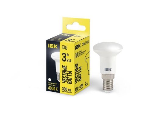 Изображение Лампа светодиодная Eco 3Вт R39 4000К нейтр. бел. E14 270лм 230-240В IEK LLE-R39-3-230-40-E14