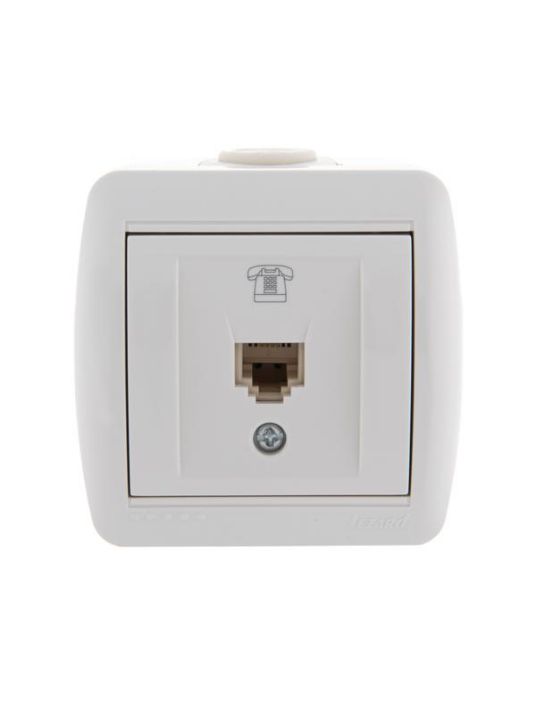 Изображение Розетка телефонная 1-м ОП Nata RJ11 бел. LEZARD 710-0200-137