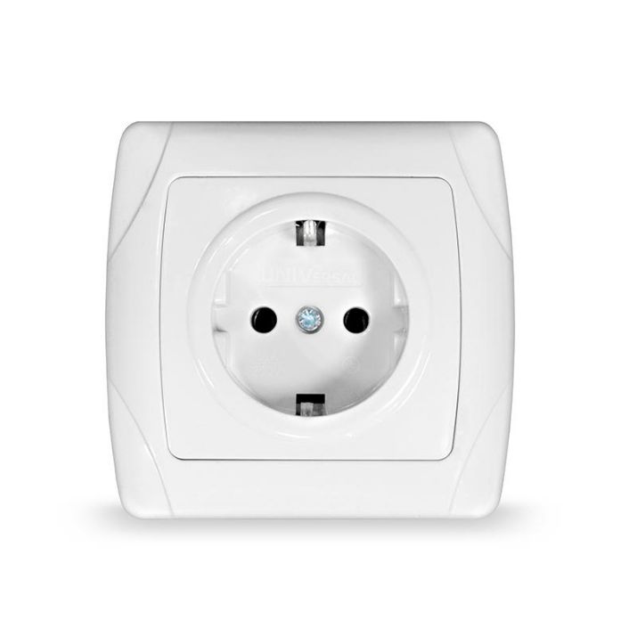 Изображение Розетка 1-м СП Маргарита 16А IP20 с заземл. бел. UNIVersal М0028