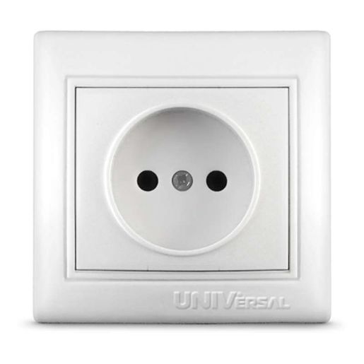 Изображение Розетка 1-м СП Севиль 16А IP20 без заземл. бел. UNIVersal С0022