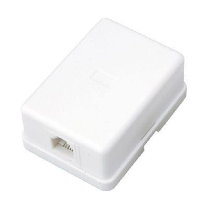 Изображение Розетка телефонная 1-м ОП RJ14 (6P4C) кат.3 бел. Rexant 03-0001