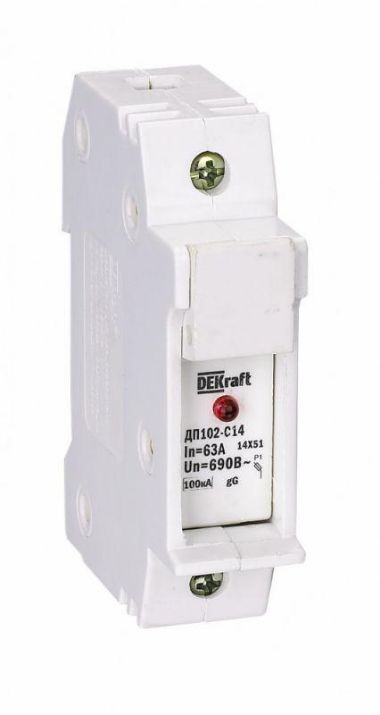 Изображение Держатель предохранительного типа C10 ДП102-С10-1Р DEKraft 21383DEK