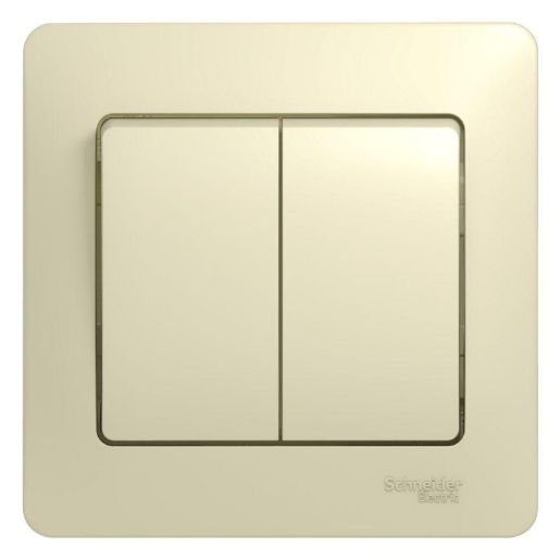 Изображение Выключатель 2-кл. СП Glossa 10А IP20 (сх. 5) 10AX в сборе беж. SE GSL000252