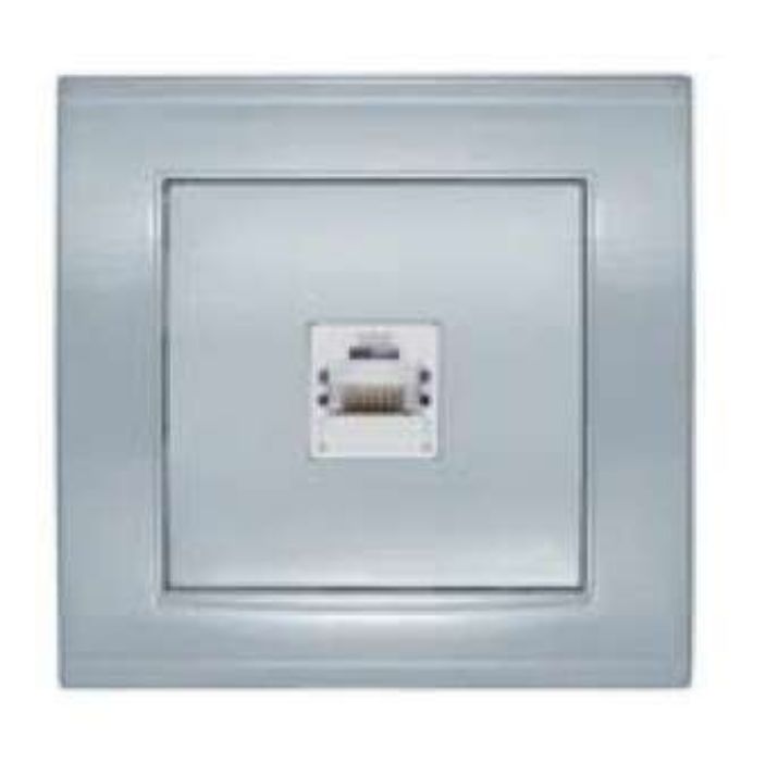 Изображение Розетка компьютерная 1-м СП Бриллиант серебр. UNIVersal 7949858