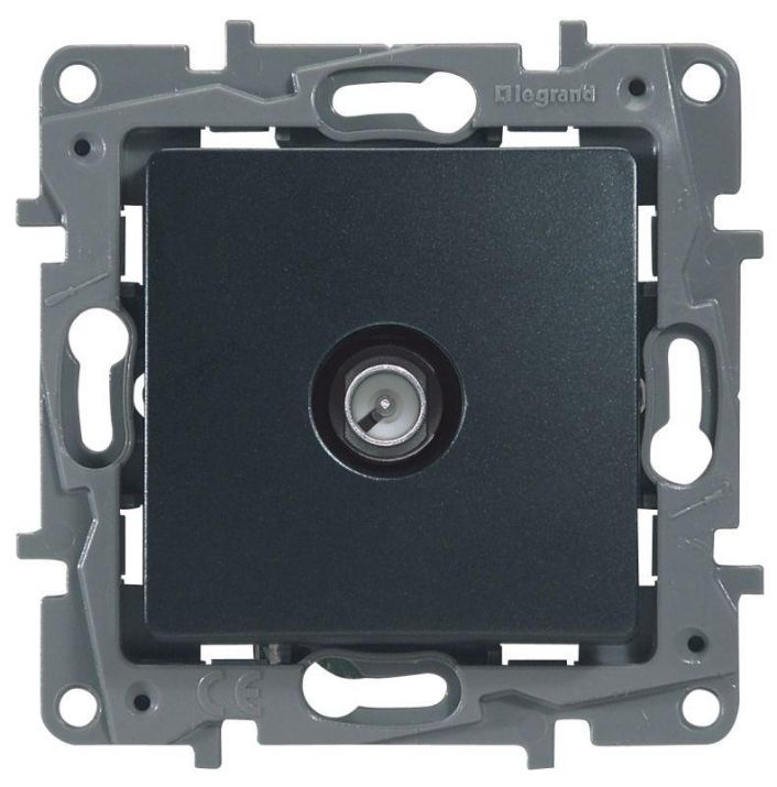 Изображение Розетка телевизионная оконечная TV СП Etika 5дБ 5-862МГц механизм антрацит Leg 672665