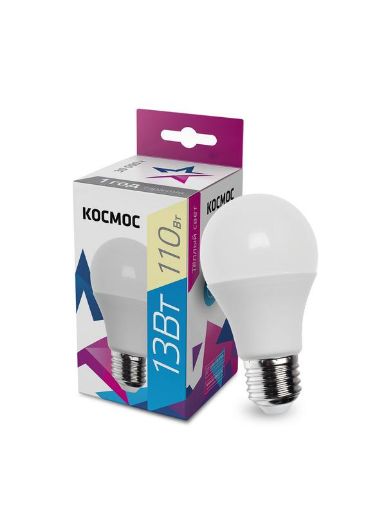 Изображение Лампа светодиодная A60 13Вт 3000К E27 220В КОСМОС LkecLED13wA60E2730