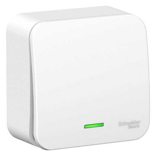 Изображение Переключатель проходной 1-кл. ОП Blanca 10А IP20 (сх. 6) 250В с подсветкой с изолир. пластиной бел. SE BLNVA106111