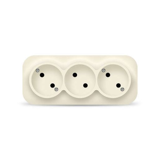 Изображение Розетка 3-м ОП 10А IP20 без заземл. сл. кость IONICH 1450