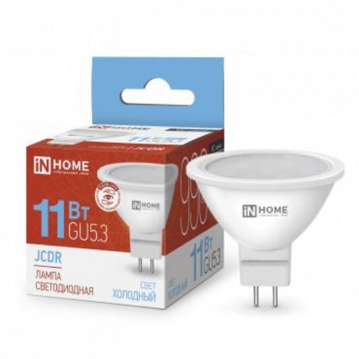 Изображение Лампа светодиодная LED-JCDR-VC 11Вт рефлектор 6500К холод. бел. GU5.3 990лм 230В IN HOME 4690612024745