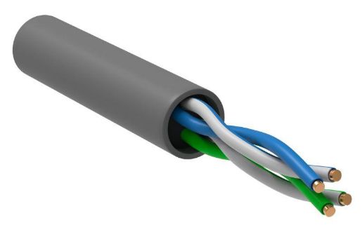 Изображение Кабель витая пара U/UTP кат.5E 2х2х24AWG solid CCA PVC сер. (м) GENERICA BC1-C5E02-111-305-G