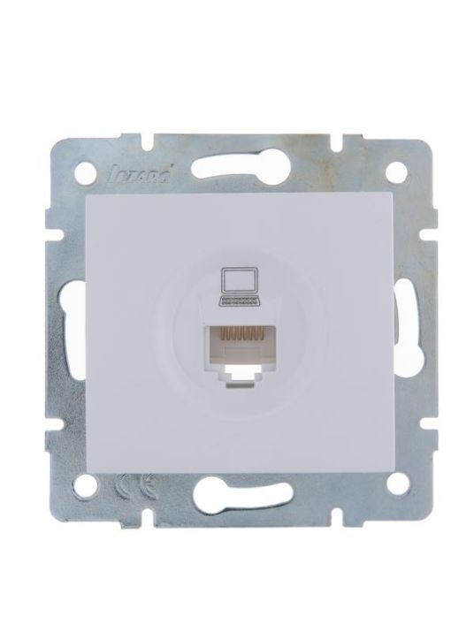 Изображение Розетка компьютерная 1-м СП Karina RJ45 механизм бел. LEZARD 707-0288-139