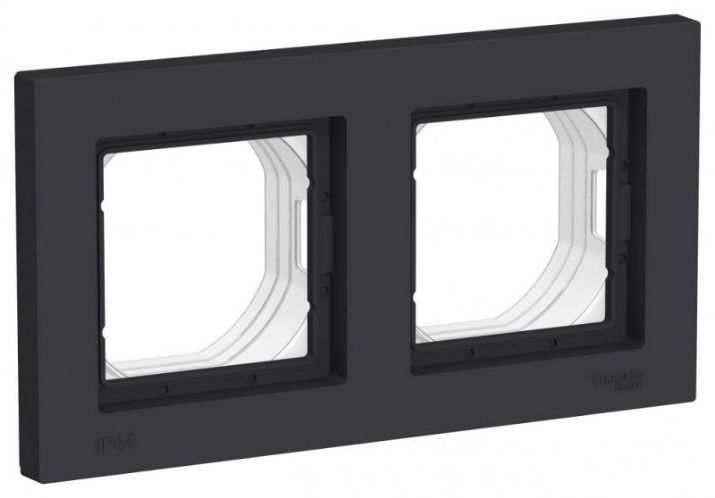 Изображение Рамка 2-м AtlasDesign Aqua IP44 карбон SE ATN441002
