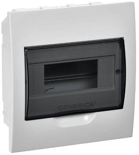 Изображение Бокс ЩРВ-П-8 мод. встраив. пластик IP41 GENERICA MKP12-V-08-41-G