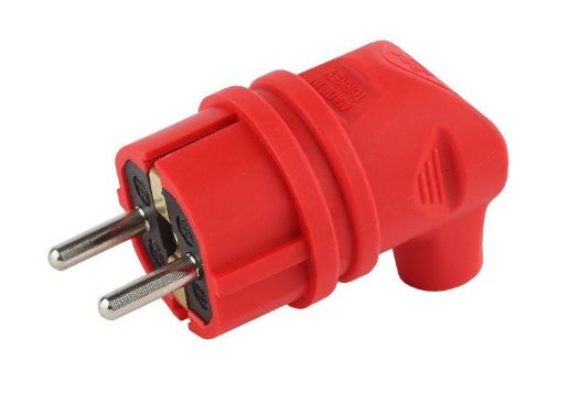 Изображение Вилка 90град. V9-RED-IP44 16А IP44 с заземл. каучук красн. Эра Б0044549