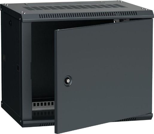 Изображение Шкаф 19 дюйм LINEA W 6U 600х450мм настен. метал. дверь RAL9005 ITK LWR5-06U64-MF