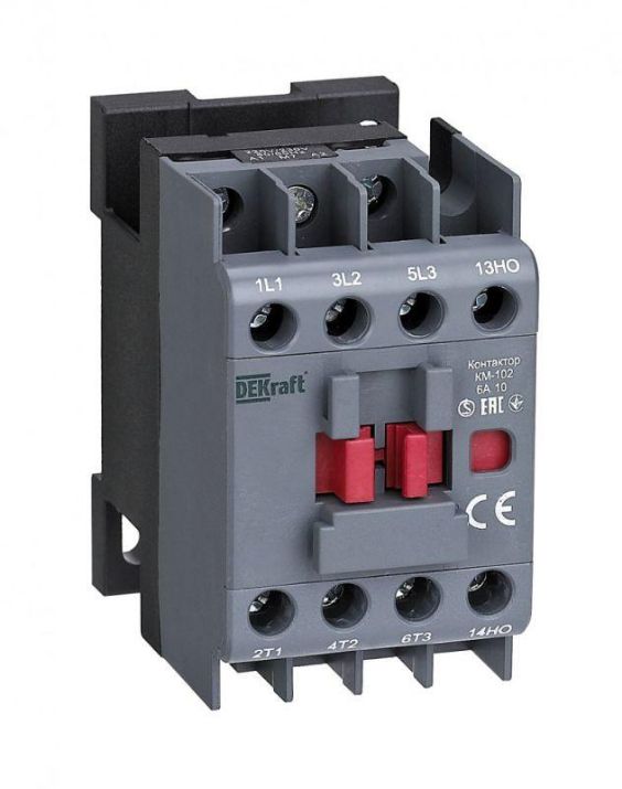 Изображение Контактор КМ-102 6А 220В/230В AC3 AC4 1НО DEKraft 22061DEK