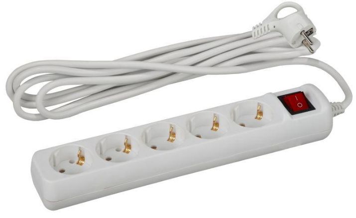 Изображение Удлинитель 5х1.5м с заземл. 10А IP20 UX-5es-1.5m ПВС 3х0.75 с выкл. Эра Б0035756