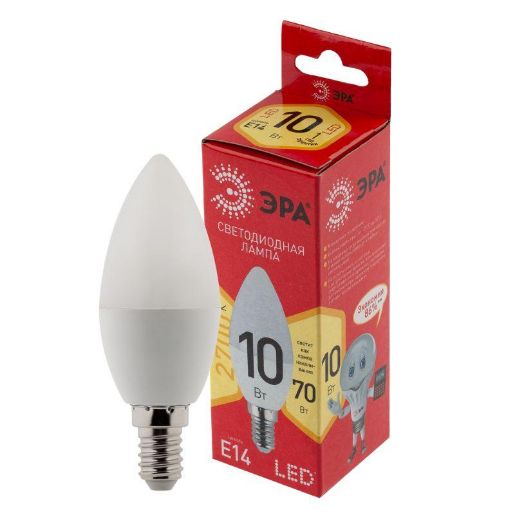 Изображение Лампа светодиодная RED LINE LED B35-10W-827-E14 R 10Вт B35 свеча 2700К тепл. бел. E14 Эра Б0049641