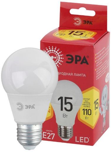 Изображение Лампа светодиодная RED LINE LED A60-15W-827-E27 R 15вт A60 груша 2700К тепл. бел. E27 Эра Б0046355