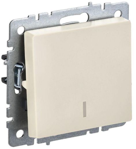 Изображение Выключатель 1-кл. СП BRITE ВС10-1-1-БрКр 10А с инд. беж. IEK BR-V10-1-10-K10