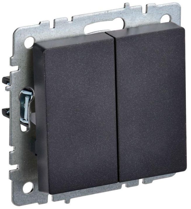 Изображение Выключатель 2-кл. СП BRITE ВС10-2-0-БрЧ 10А черн. IEK BR-V20-0-10-K02