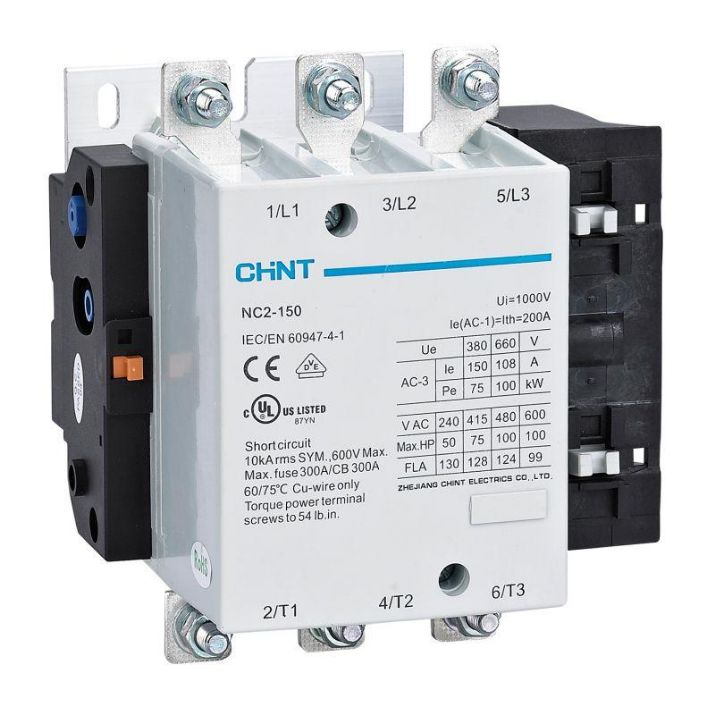 Изображение Контактор NC2-150 150А 380-415В/АС3 50Гц (R) CHINT 671691