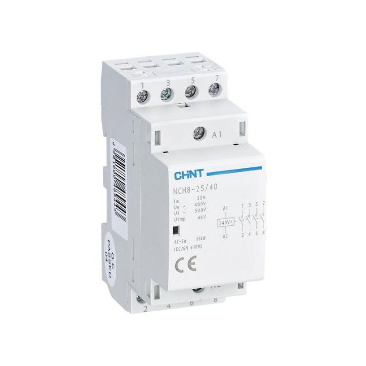 Изображение Контактор модульный NCH8-25/40 25А 4НО AC 220/230В 50Гц (R) CHINT 256089