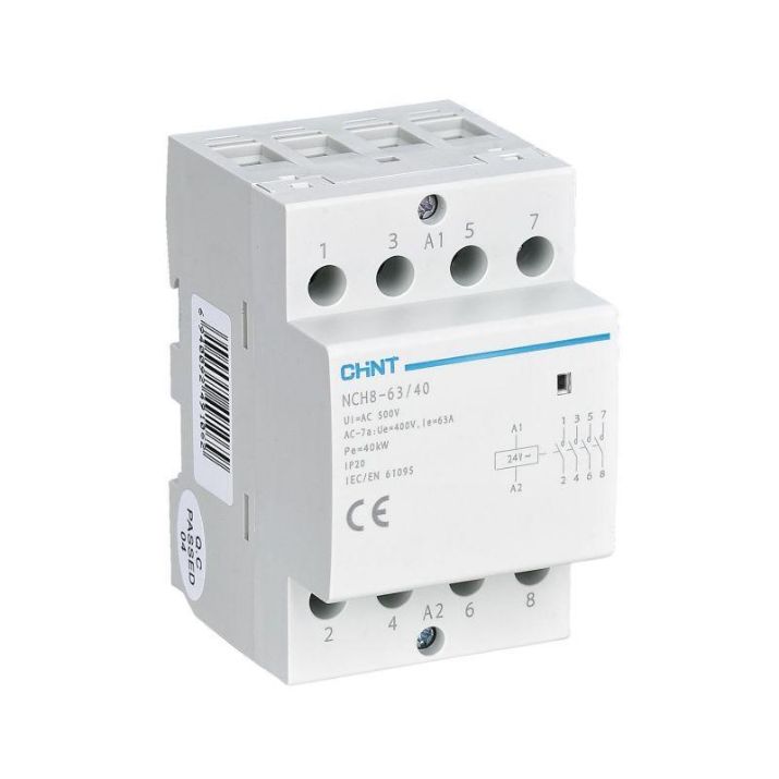 Изображение Контактор модульный NCH8-63/40 63А 4НО AC 220/230В 50Гц (R) CHINT 256101