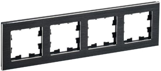 Изображение Рамка 4-м BRITE РУ-4-1-БрЧ металл черн. IEK BR-M42-M-K02