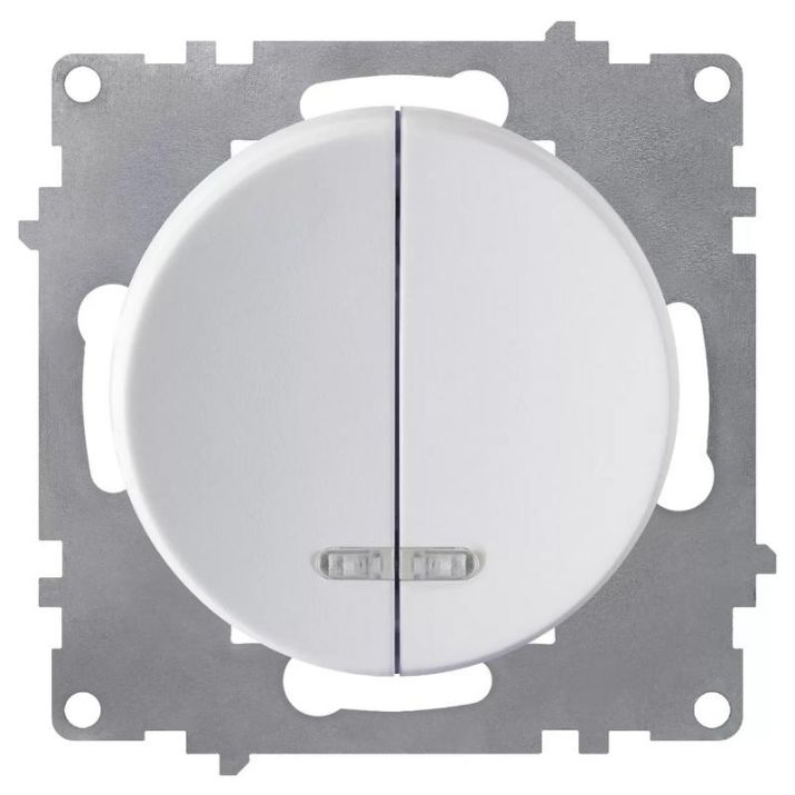 Изображение Выключатель 2-кл. СП Florence 10А IP20 с подсветкой механизм бел. 1E31801300 OneKeyElectro 2172779