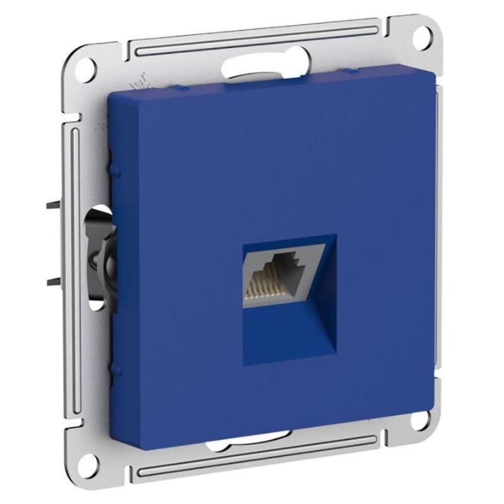 Изображение Розетка компьютерная AtlasDesign RJ45 кат. 5Е механизм аквамарин SE ATN001183