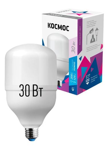 Изображение Лампа светодиодная высокомощная 30Вт 6500К E27 Космос LksmHWLED30WE2765