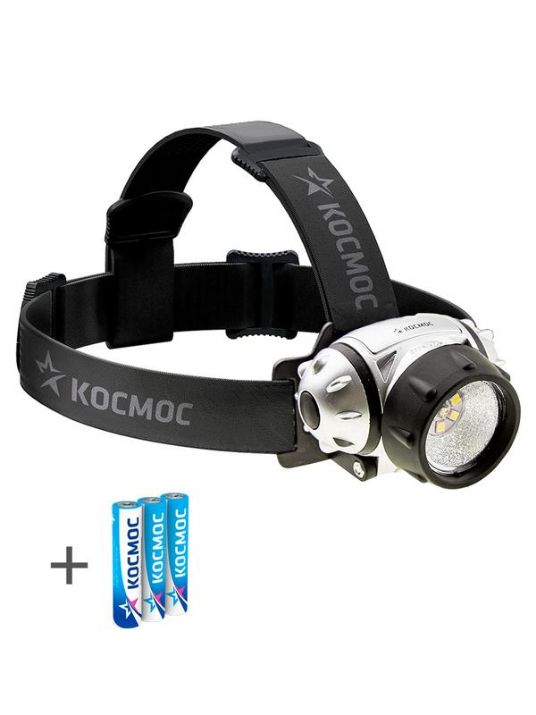 Изображение Фонарь H19LED 1W ХРЕ LED + 6 SMD LED 3хAAA (R03) налобный Космос KOC-H19-LED