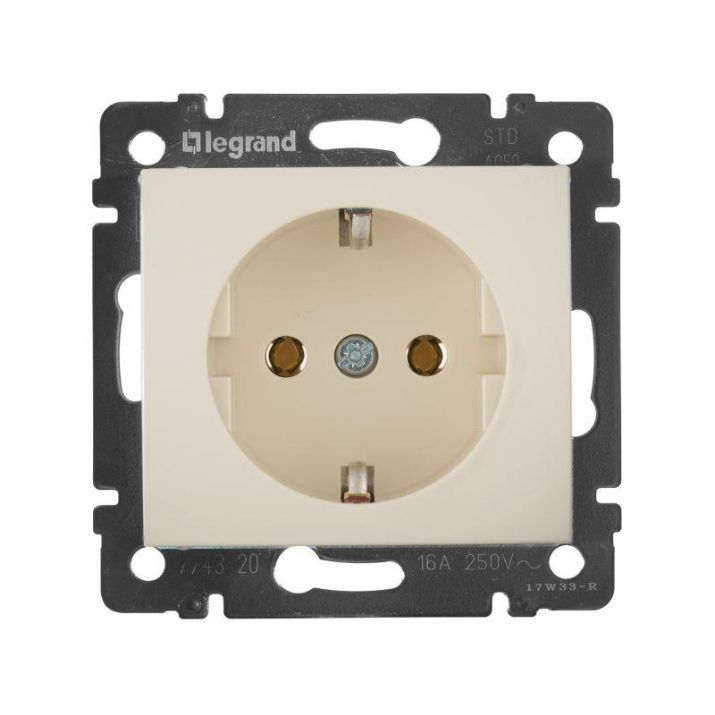 Изображение Розетка 1-м СП Valena 16А IP20 с заземл. на винтах механизм сл. кость Leg 774320
