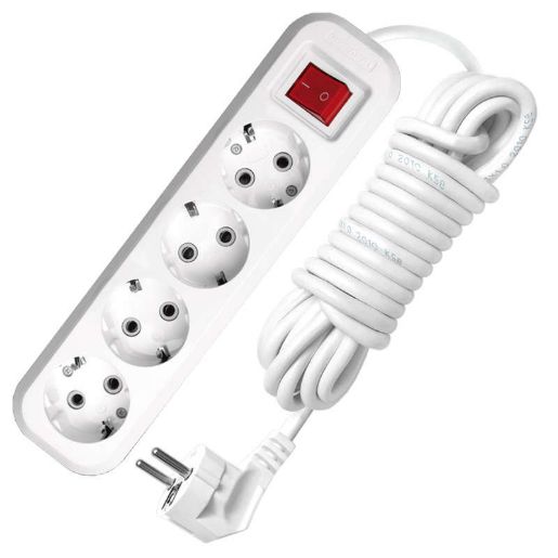 Изображение Удлинитель 4х5м с заземл. 13А IP20 S-304 ПВС 3х1 с выкл. UNIVersal 9631991