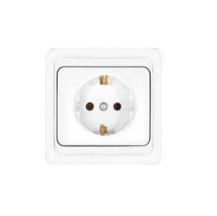 Изображение Розетка 1-м СП Валери 16А IP20 с заземл. бел. UNIVersal В0028