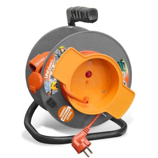 Изображение Удлинитель на катушке 1х40м с заземл. 10А IP54 У10-027 ПВС 3х1 термозащита с защ. крышкой UNIVersal 1678