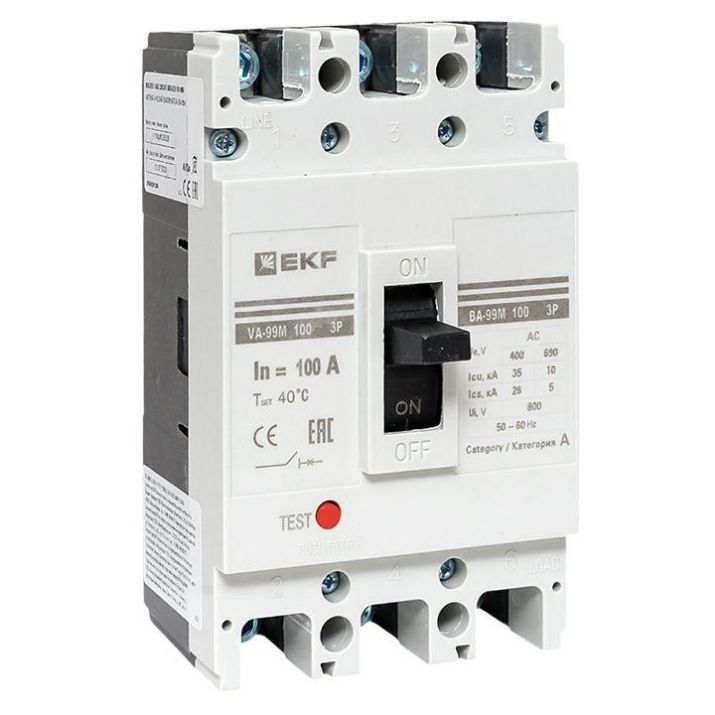 Изображение Выключатель автоматический 3п 100/100А 35кА ВА-99М PROxima EKF mccb99-100-100m