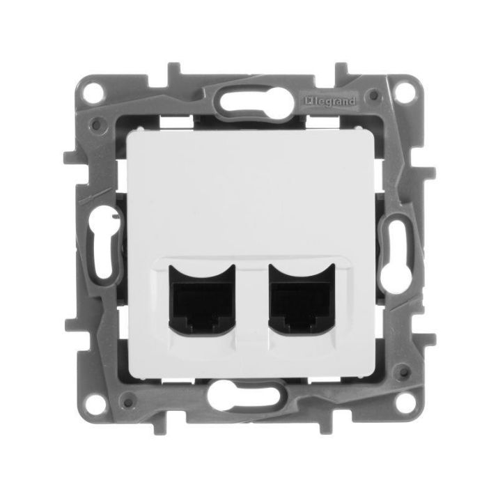 Изображение Розетка компьютерная 2-м СП Etika RJ45 кат.5E UTP механизм бел. Leg 672255
