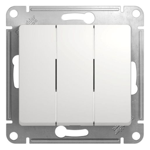 Изображение Выключатель 3-кл. СП Glossa 10А IP20 (сх. 1+1+1) 10AX механизм бел. SE GSL000131