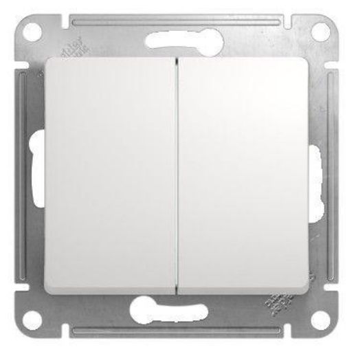 Изображение Переключатель проходной 2-кл. СП Glossa 10А IP20 (сх. 6/2) 10AX механизм бел. SE GSL000165