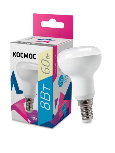 Изображение Лампа светодиодная R50 8Вт 220В E14 3000К Космос Lksm_LED8wR50E1430