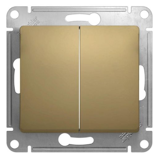 Изображение Переключатель проходной 2-кл. СП Glossa 10А IP20 (сх. 6/2) 10AX механизм титан SE GSL000465