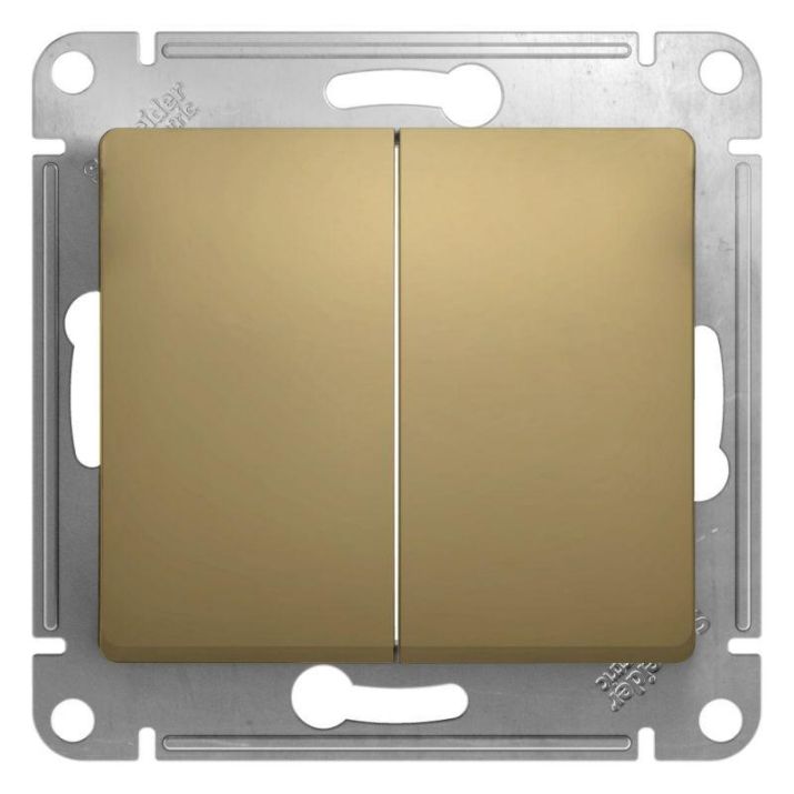 Изображение Переключатель проходной 2-кл. СП Glossa 10А IP20 (сх. 6/2) 10AX механизм титан SE GSL000465