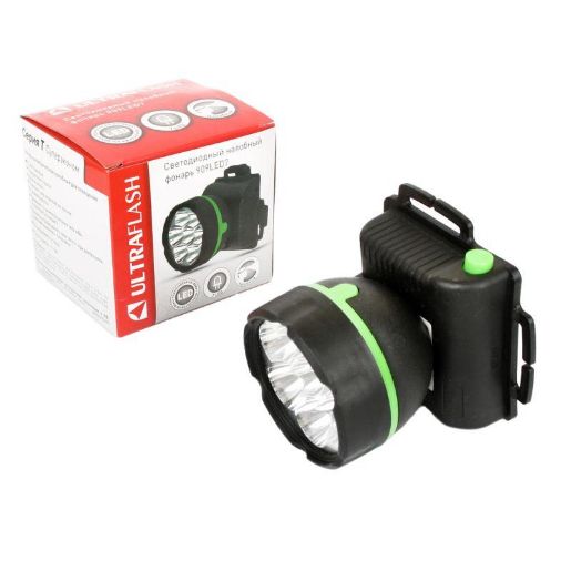 Изображение Фонарь налобный 909LED7 (7LED 1 режим; 3хR6 черн.) Ultraflash 11782