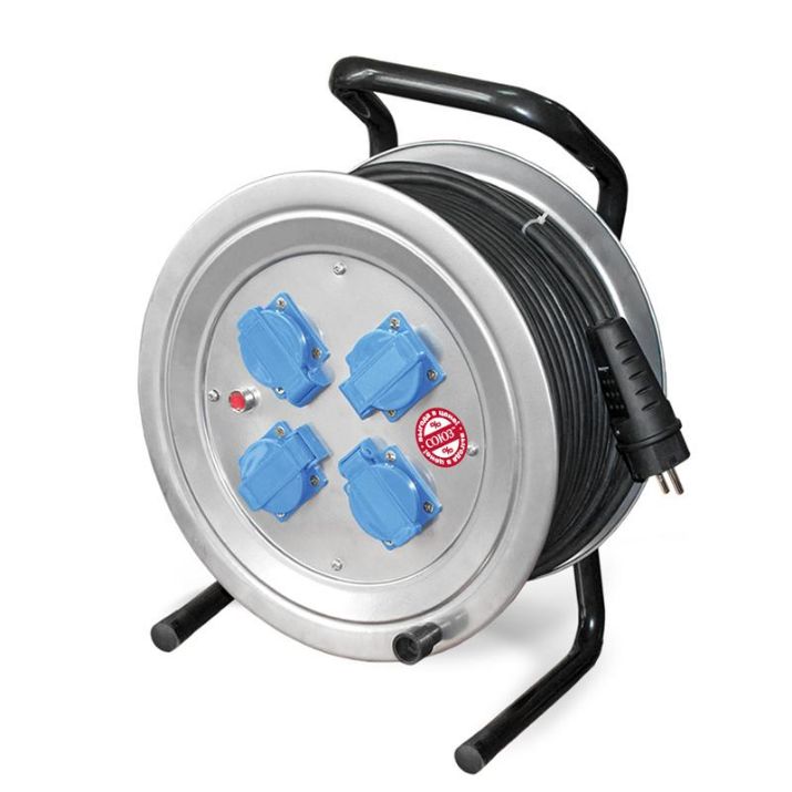 Изображение Удлинитель на метал. катушке 4х50м с заземл. 16А IP44 4кВт КГ с защ. крышкой Союз 481S-4005.